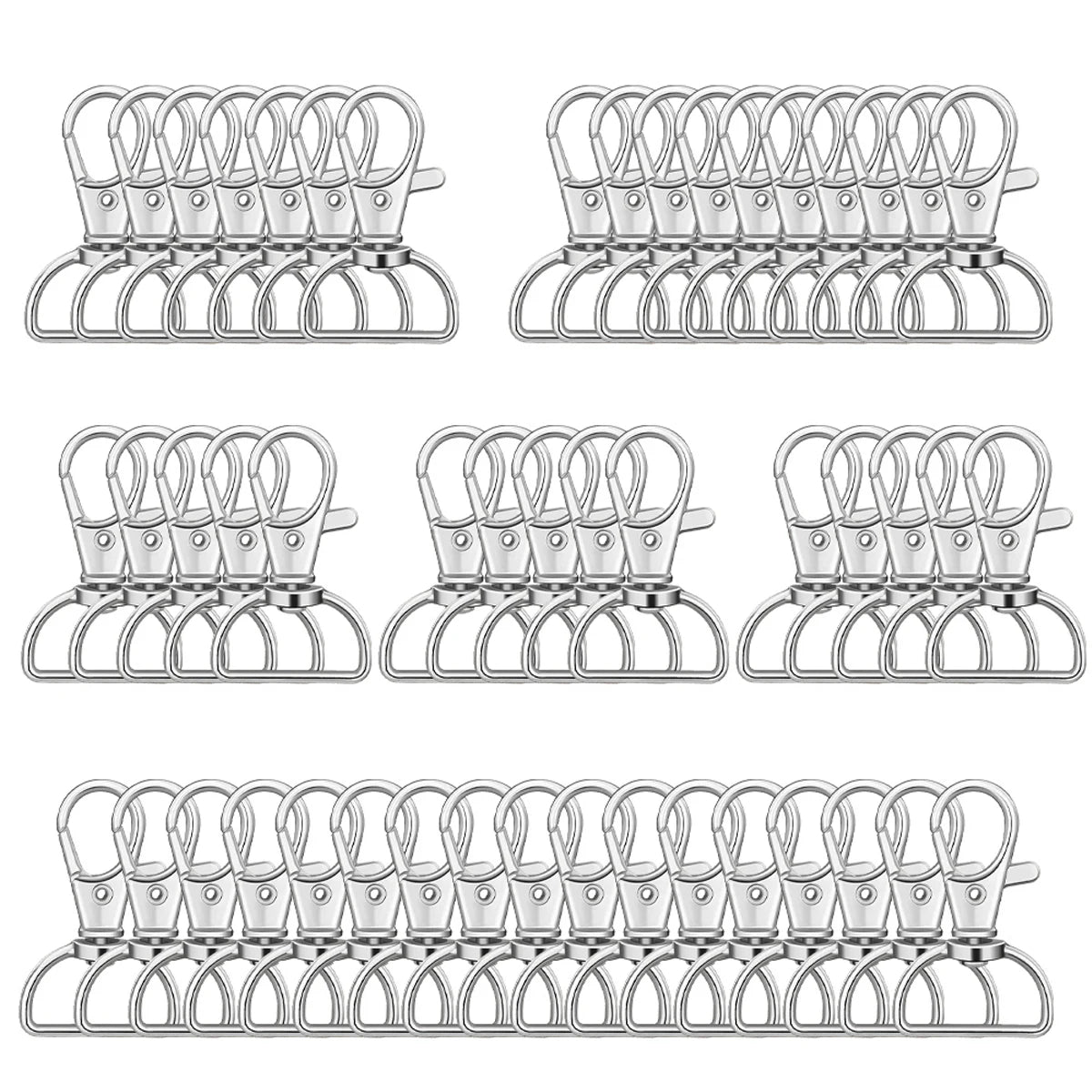 8/15/25/50/80Pcs Swivel Snap Hooks D-Ring KeyChain Clips Lanyard Lobster Claw Clasps Key Ring Making Wallet Hardware DIY Crafts