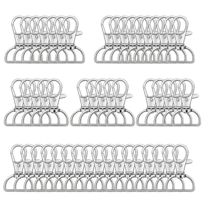 8/15/25/50/80Pcs Swivel Snap Hooks D-Ring KeyChain Clips Lanyard Lobster Claw Clasps Key Ring Making Wallet Hardware DIY Crafts