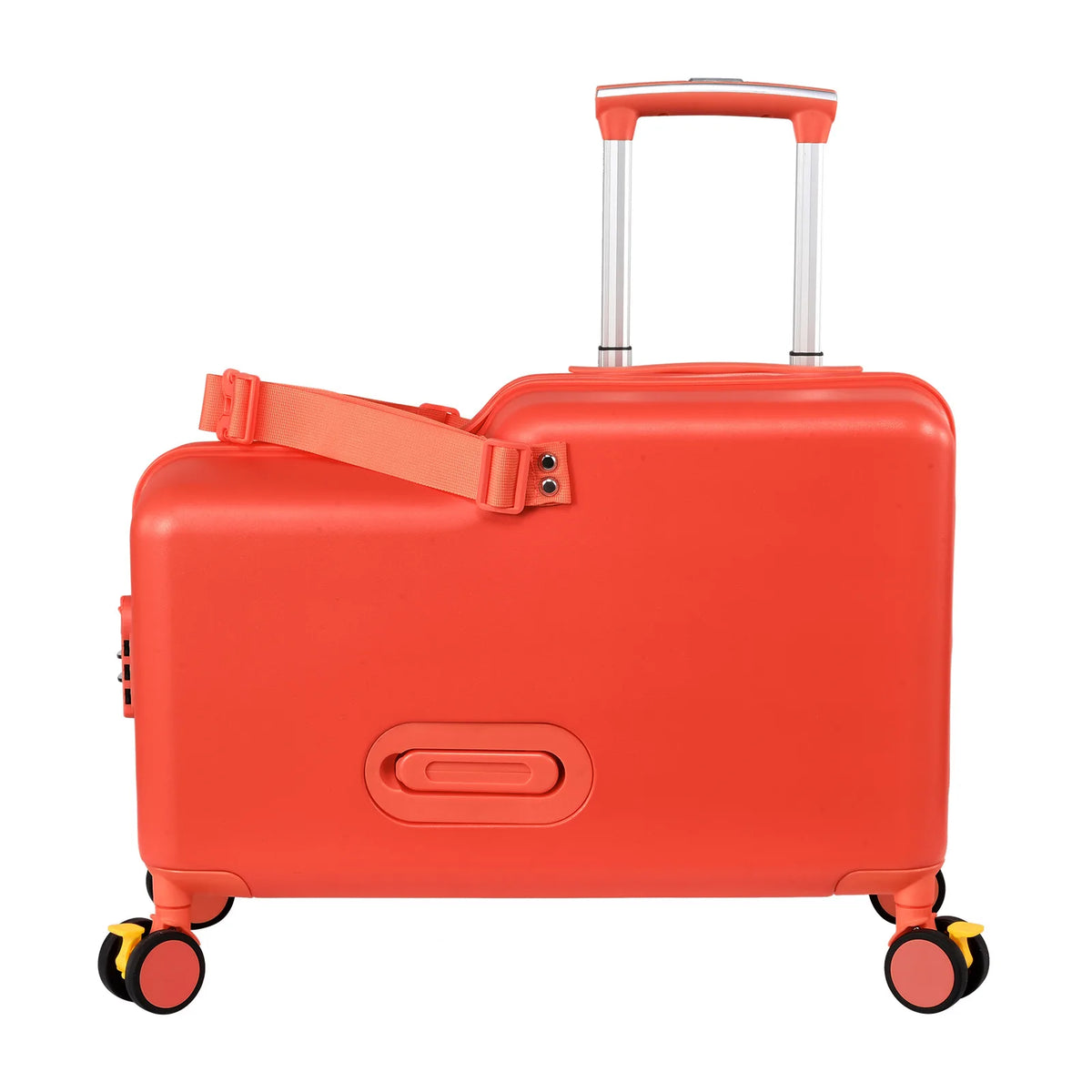 Suitcase for Kids 20 Inch Kids Ride on Suitcase, Childrens Ride on Luggage with Foot Pedal and Wheels – Travel Carrier Cabin Case with Safety Harness Stroller for Toddler Girls Boys
