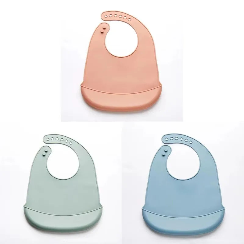 1-3pcs Baby Bib Adjustable Waterproof Bibs Babies Soft Edible Silicone Newborn Saliva Dripping Towel Drooling Scarf BPA Free