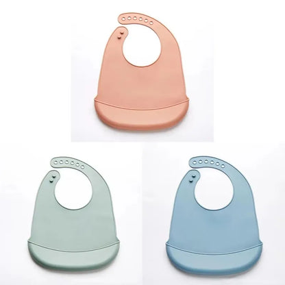1-3pcs Baby Bib Adjustable Waterproof Bibs Babies Soft Edible Silicone Newborn Saliva Dripping Towel Drooling Scarf BPA Free