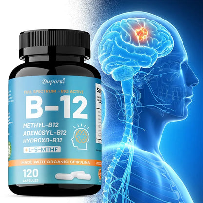 Vitamin B12 - Supports Brain Health and Energy Production, Protects The Nervous System, and Promotes Metabolic Function