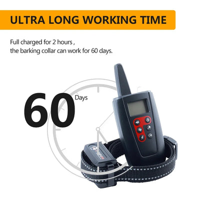 1000M Electric Dog Training Collar For 1/2/3 Dog Stop Bark Collar 2 IN1 Reflective Nylon Collar IPX7 Rechargeable Pet Device