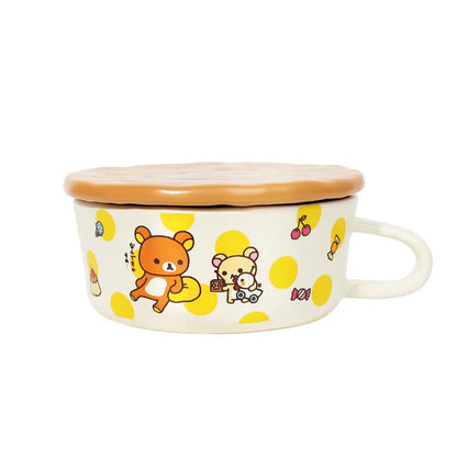 Mtutu 2026 New Rilakkuma Ceramic Tableware Set Cute Printed Plate Soup Bowl Fruit Plate Mug Cup Set Home Supplies Holiday Gifts