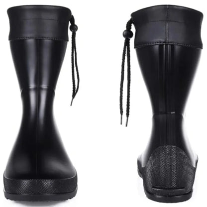 Crestar Women's Mid Calf Rain Boots Outdoor Ultra Lightweight Portable Waterproof Garden Shoes Fashion Non-slip Gardening Boots
