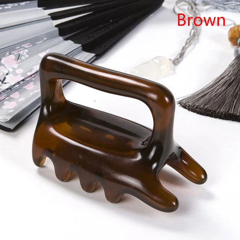 Resin Double Push Massager SPA Scraping Body Massage Tool For Spine Waist And Shoulder Relieve Physical Fatigue