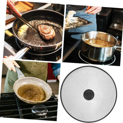 3Pcs 11.5inch Healifty Splatter Shield for Frying Pan Grease Screen for Frying Pan Splatter Guard Stainless Cover Cooking Screen