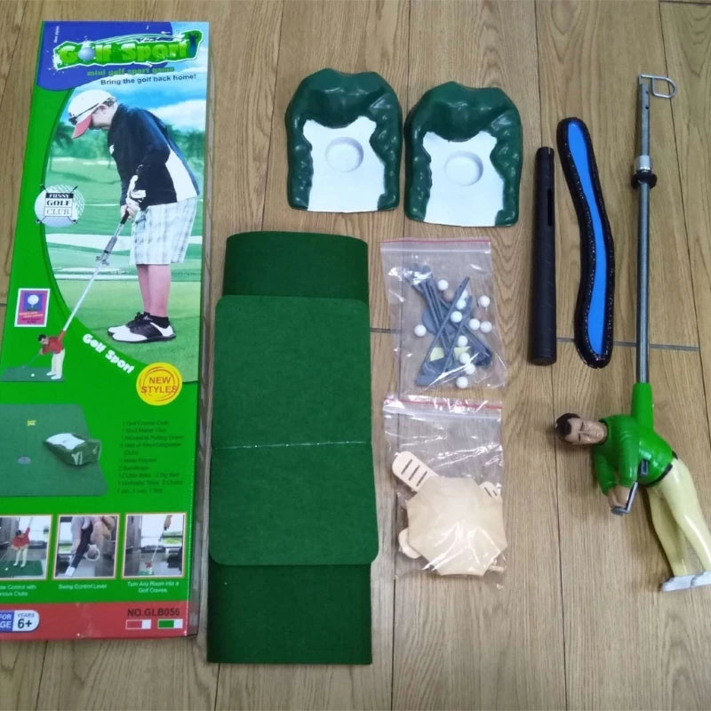 F92E Minitype Indoor Golf Game Funny Golf Game Golfer Set Golf Accessory Set