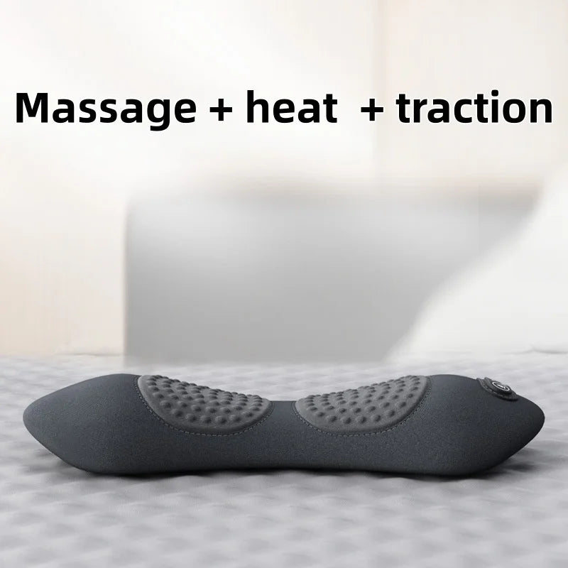 3 in 1 Back Massager - Electric Lumbar with Heat, Vibration, Traction,Lumbar Support Pillow for Back Deep Tissue Relaxation