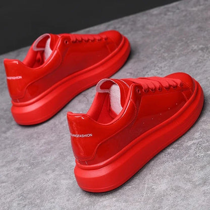 Brand Men's Shoes Black Glossy Casual Men Shoes White Fashion Couple Sneakers Man Shoes for Men