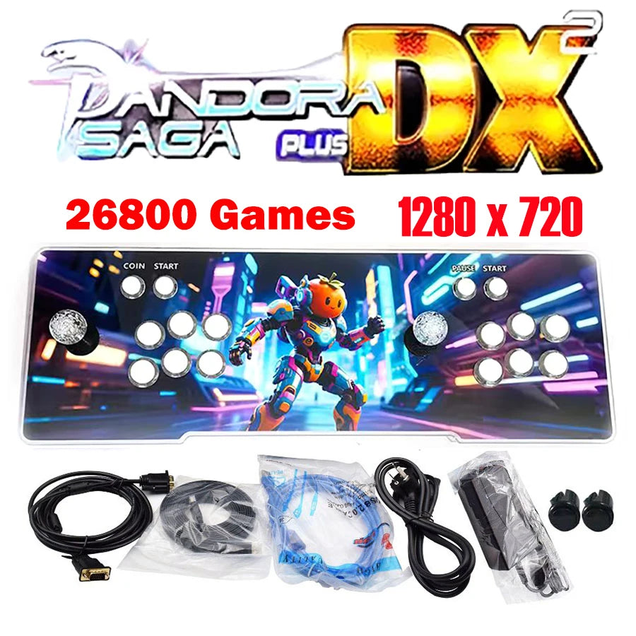 26800 Pandora Saga Dx2 Box Arcade Console 2025 Multiplayer Joystick 720P HD Output TV Games Suitable for Family Entertainment