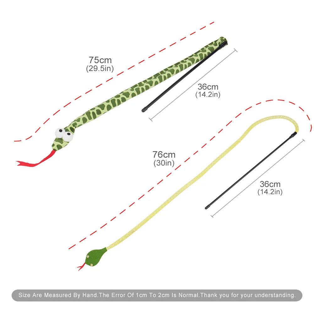Tassel Snake Cat Teaser Stick Teasing Rod for Cats Toys Kitten Playing Scratch Pet Toy Wand