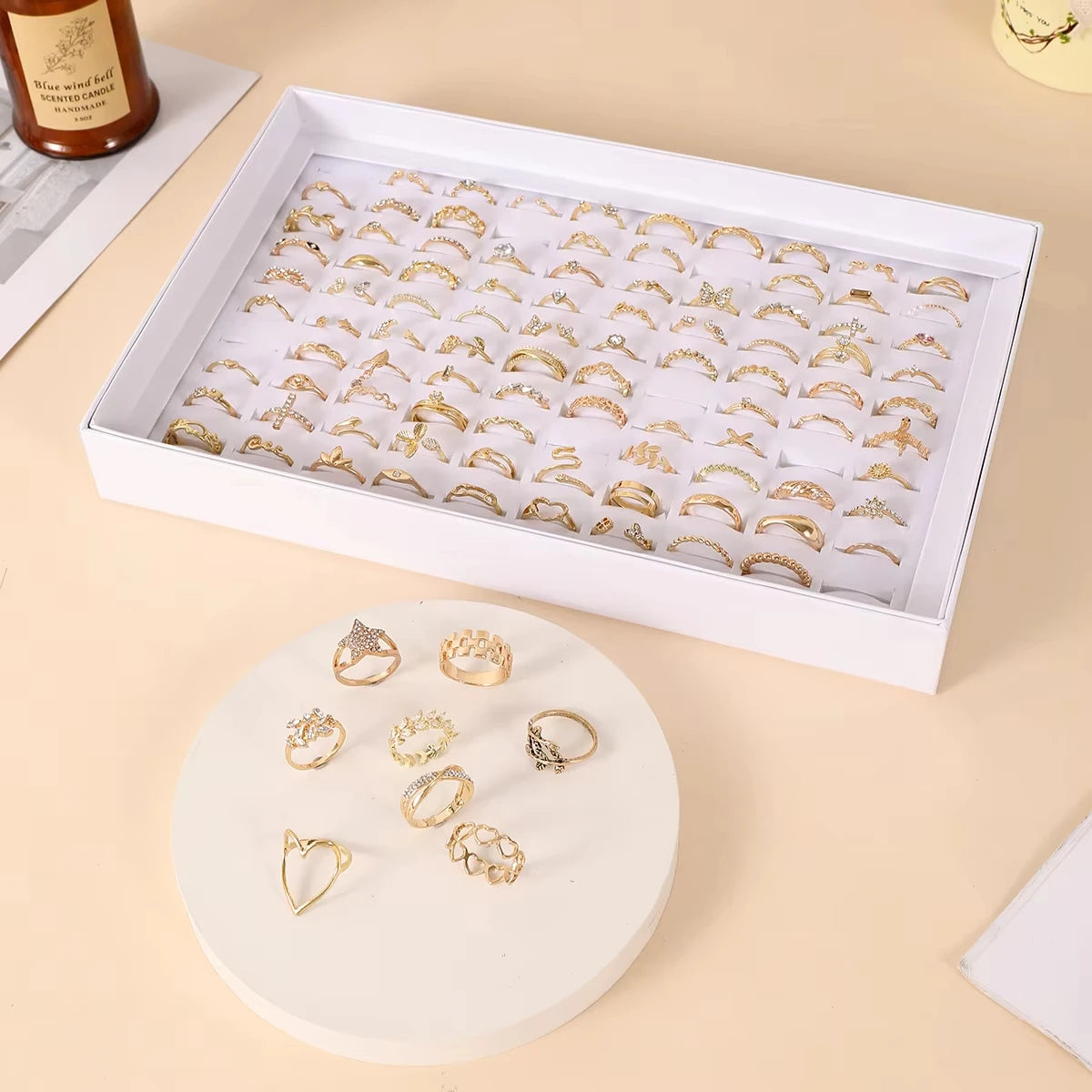 1/5/15/30/50/100 Piece Set Minimalist Hollow Out Design Geometric Ring