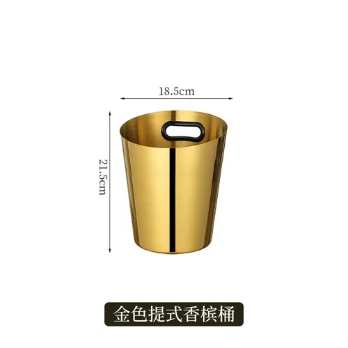 European Stainless Steel Ice Bucket Beer Red Wine Juice Drink Cooler Bar Family Party Champagne Ice Bucket Bar Wine Accessories