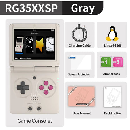 Anbernic RG34XXSP RG35XXSP Flip Handheld Game Console IPS Screen Linux 64-bit Collapsible Retro Video Gaming Player 5000+ Games