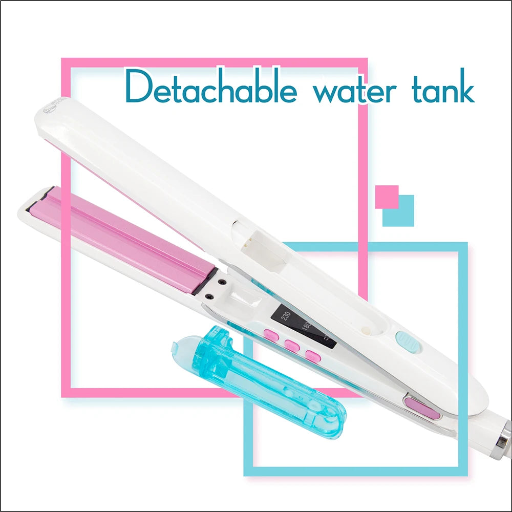 Steam Hair Straightener Professional Ceramic Coating Plate Vapor Hair Flat Iron 230℃ Straightening Iron 1 Inch