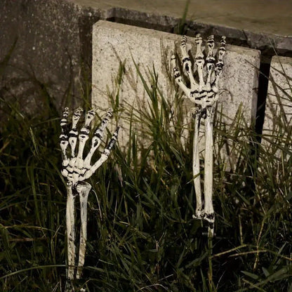 1/6pcs Skeleton Bone Garden Ground Stakes Skull Head & Hand for Halloween Home Yard Ground Insert Holiday Party Decor Ghost Hand