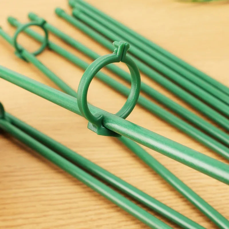 20/5PCS Plant Support Rods Adjustable Plant Stake Orchid Sticks With Clip Flowers Plants Vine Stand Holder Garden Stakes Pole