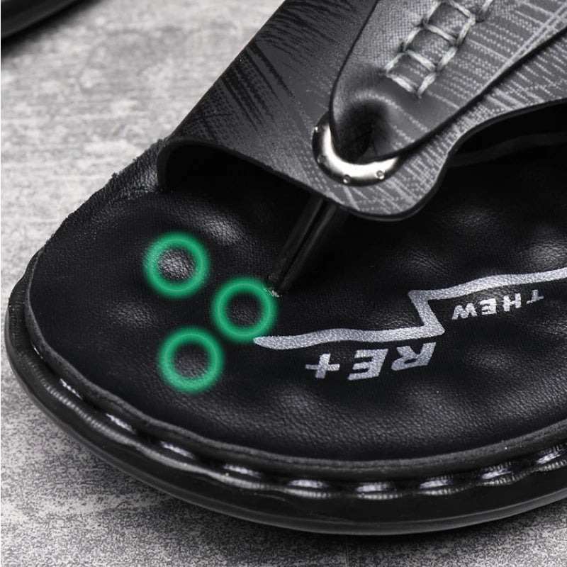 Brand Men's Sandals Summer Soft Soled Anti Slip Beach Shoes Male