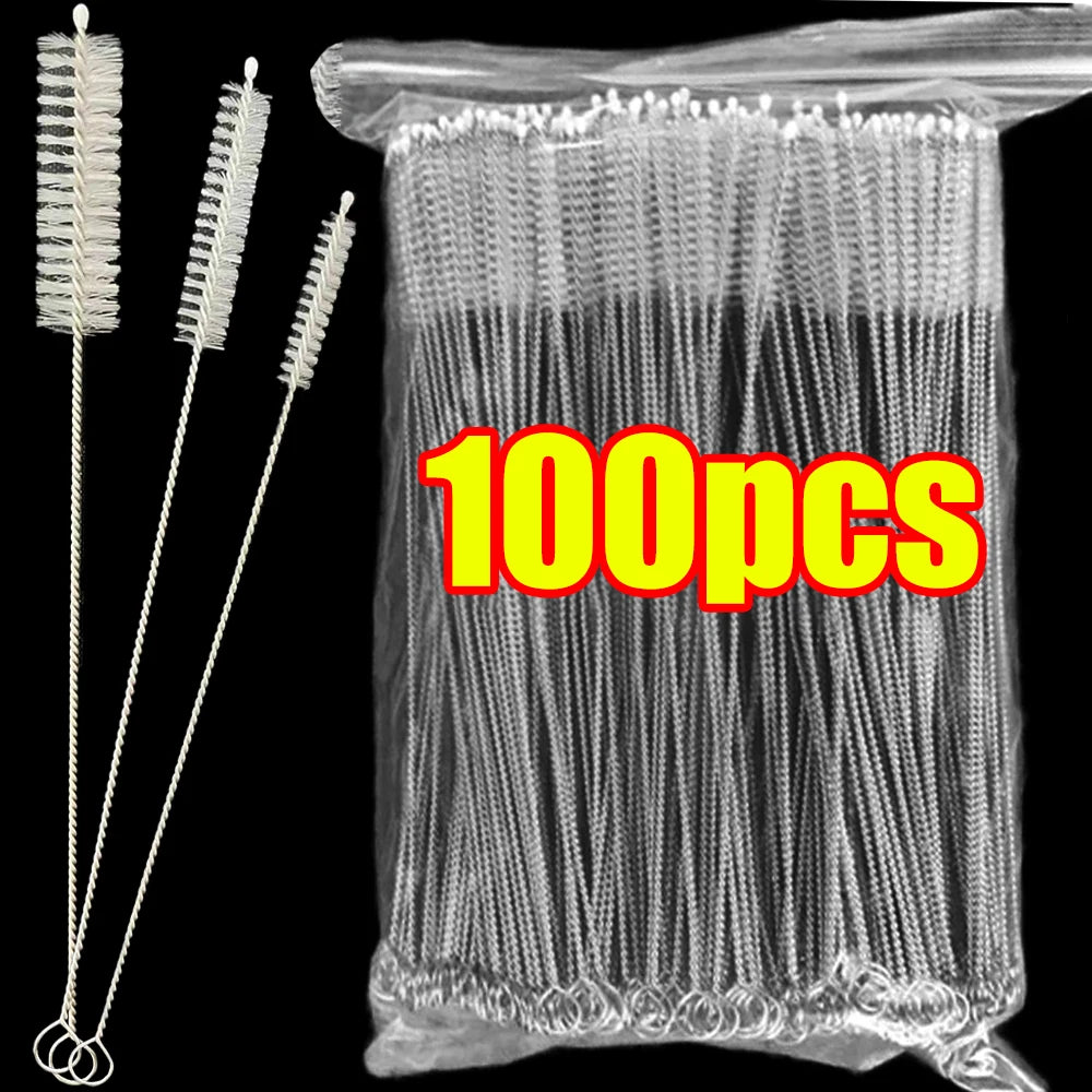 Drinking Straw Cleaning Brush Kit Reusable Tube Pipe Cleaner Nylon Stainless Steel Long Cleaning Brushes for Baby Cup Bottles
