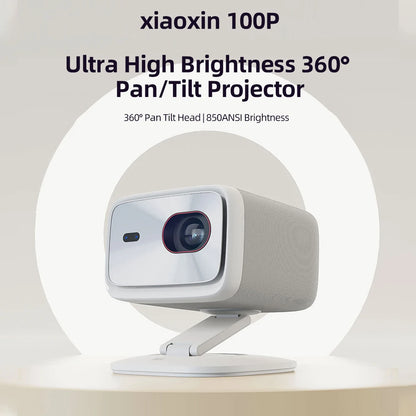 Original Lenovo Xiaoxin 100P Projector 1140 ANSI Auto Focus Wifi6 Smart Home Theater 360 PTZ Support 4K HD Portable Projector