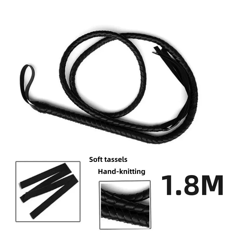 Unisex Universal 70" Faux Leather Cowboy Whip Vintage Ringmaster Whip Costume Accessory Halloween Party Prop Role Play Gift