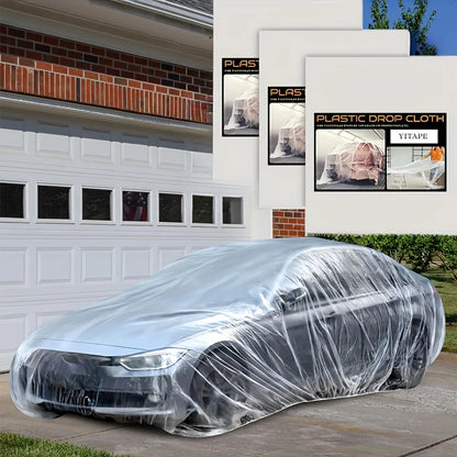 3PCS Large Disposable Plastic Dust Cover Transparent Furniture Protector Sheet for Painting Moving Gardening 4x5M 5x7M Gear
