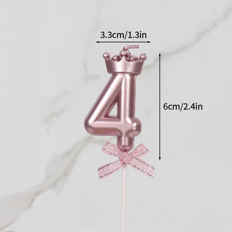 3D Candle Pink Birthday Number Candle Girl Happy Birthday Cake Topper Baking Celebration Memorial Anniversary Party Decor