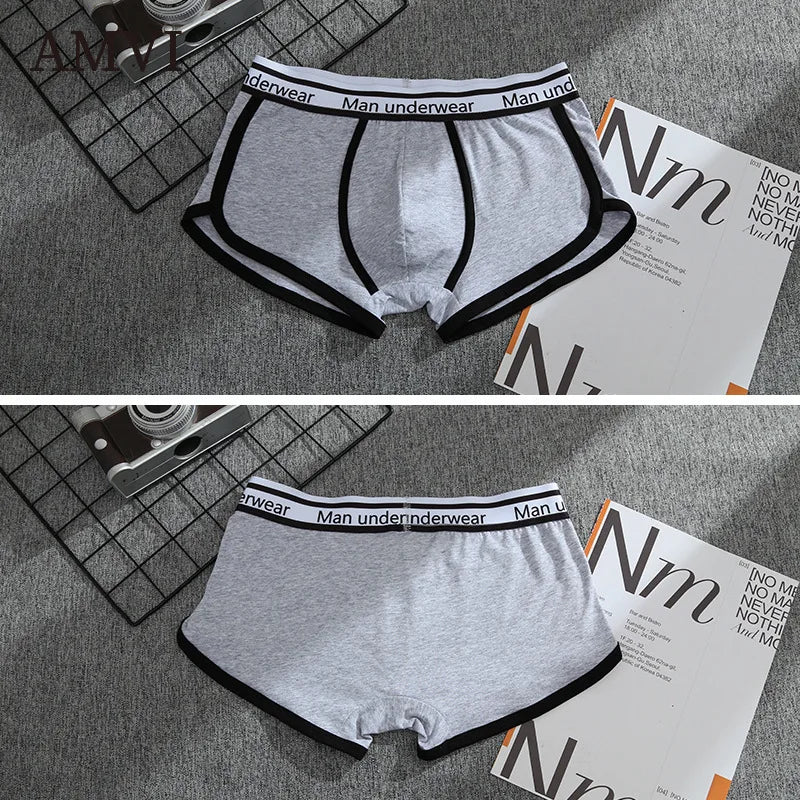 Mens Underwear Boxers Pack Cotton Men's Panties Breathable Solid Boxershorts Male Mid Waist Underpants Boxer Hombre Men Shorts