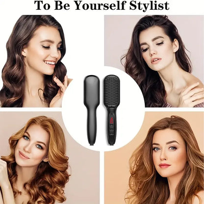 Hair Straightener for Women Hot Comb Anti-Scalding Hair Brush Ceramic Heating Lcd Display Dual Voltage Silent Hair Straightener