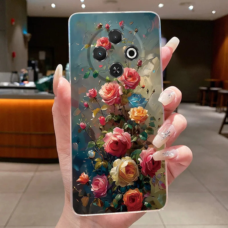 For Tecno Spark 30C Case kl5 kl5n Aesthetic Butterfly Flower Clear Soft Silicone Back Cover Techno Spark 30C Phone Case k15 k15n