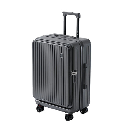 Multifunctional Front Opening Expandable Suitcase with Cup Holder Large Capacity Luggage 360° Shock Absorbing Wheels 20' 24' 28'