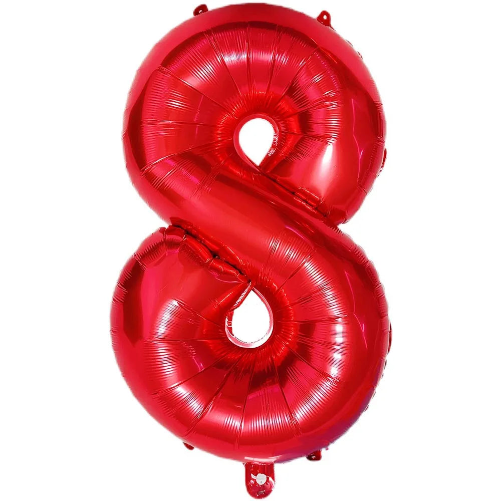Multi Color Large Numbers 3 Balloon 32Inch 1 2 3 4 5 6 7 8 9 Birthday Ball Red Digit Bachelorette Balloons Figure Golob Balloons