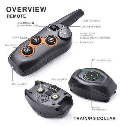 CC-PetPulse Electric Dog Training Device Remote Control Automatic Bark Stopper Collar Anti Bark Dog Collar Beep Alarm Waterproof