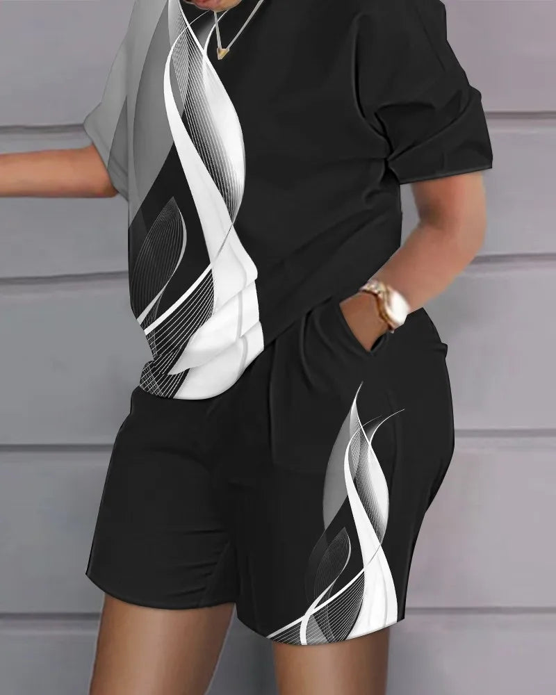 Sexy Women T-shirt Blouses 2 Piece Sets Suit Letter O-neck Backless Tops Pencil Long Pants Set Casual 2 Piece Sets Woman Clothes