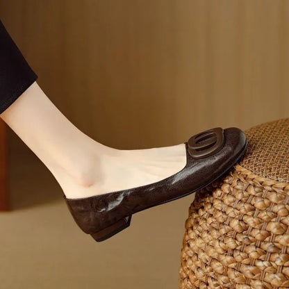 Elegant Women Square ToeBlock Heel Pumps BrownRhombus Embossed Surface Square Buckle ShallowSlip‑onBusiness Commuter Dress Shoes
