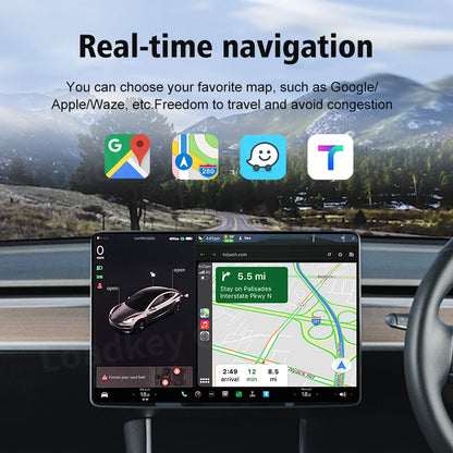 CarlinKit Wireless CarPlay Android Auto For Tesla Model 3 Model X Y Model S Auto Connect Siri Voice Assistant Spotify Waze 5G BT