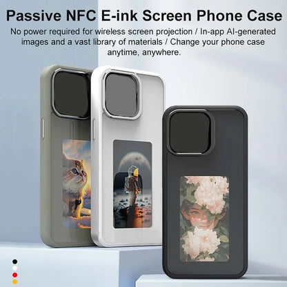 Smart NFC E-Ink Screen Phone Case For iPhone 17 16 15 14 13Pro Max 16/17 Plus Display Shockproof Protective Cover Photo Custom