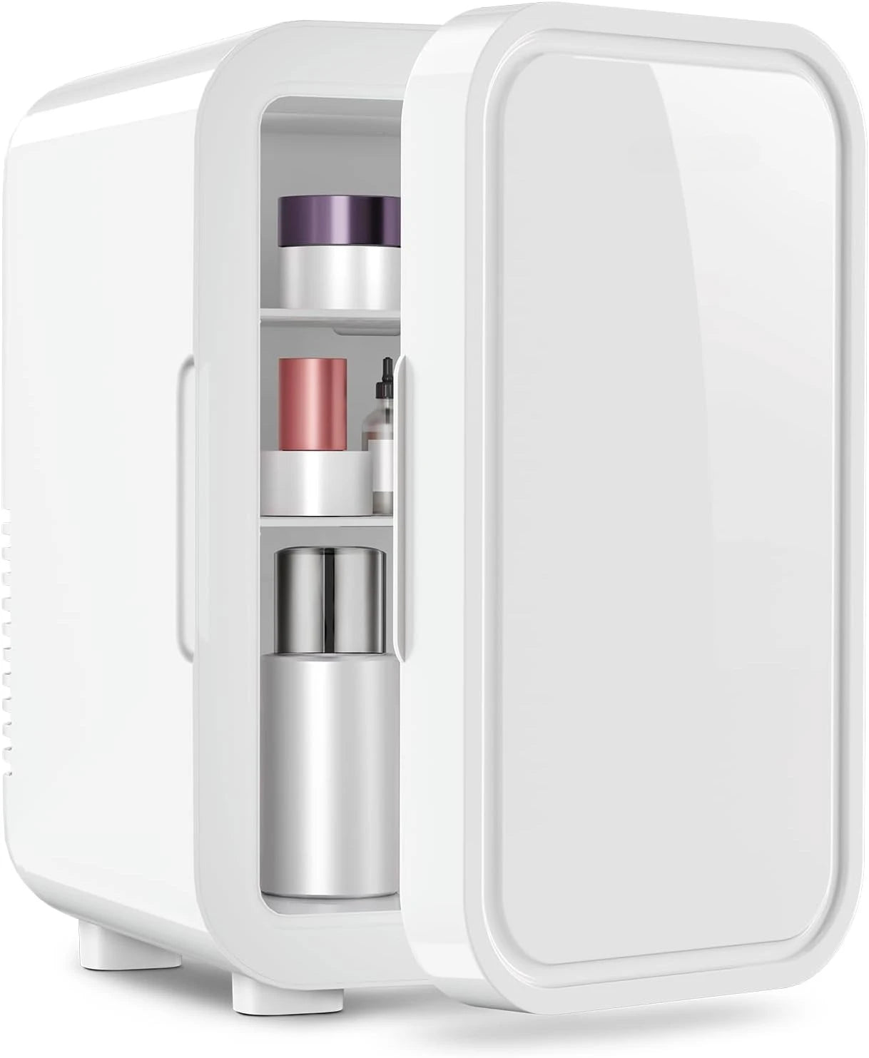 Mini Fridge, 6 Liter/8 Can 110V AC/DC Portable Thermoelectric Cooler Refrigerators for Bedroom
