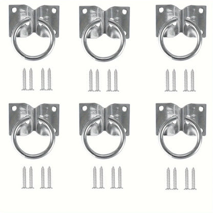 2/4/6PCS Cross Tie Rings for Horses, Bolted Cow Stables/Stable Block Tie Rings, Wall Mounted Horse Tie Rings, Tie-Up Cowshed