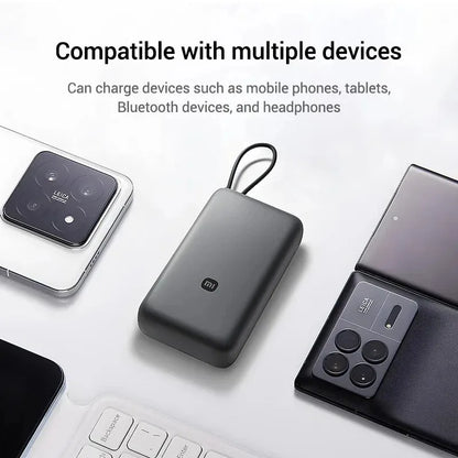 Xiaomi 20000mAh 33W Two-Way Fast Charging Power Bank with Built-in USB-C Cable Portable External Battery for iPhone Samsung