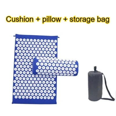 Acupressure Mat Massage Mat Pillow Set Applicator for Neck Foot Yoga Mat with Needle Back Cushion