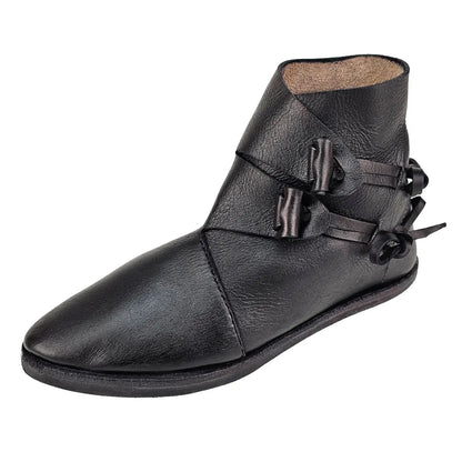 Renaissance Medieval Retro Royal Men's Shoes Medieval Imitation Leather Polish Aristocratic Renaissance Cosplay Bandage Boots