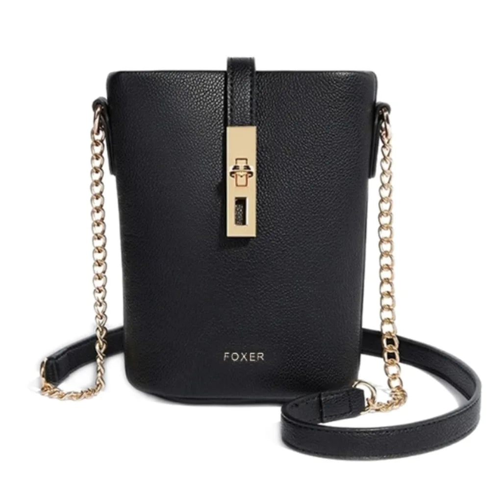 FOXER Chic Women's Shoulder Bag PU Leather Fashion Phone Bag Simple Lightweight Girl Travel Bag Small Crossbody Bag Purse