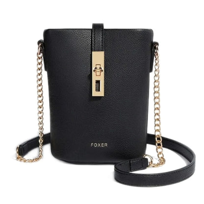 FOXER Chic Women's Shoulder Bag PU Leather Fashion Phone Bag Simple Lightweight Girl Travel Bag Small Crossbody Bag Purse