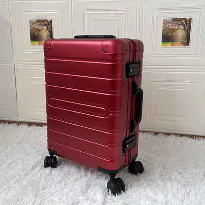 KLQDZMS 20 Inch Portable All Aluminum Magnesium Alloy Cabin Luggage Bag Female 24 Inch Password Travel Suitcase Student Fashion
