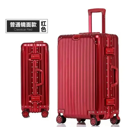 100% Aluminum-Magnesium Alloy Suitcases 20/24/26/29 Inch Lightweight Spinner Luggage TSA Lock Durable Travel Bag