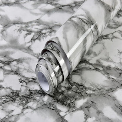 Marble Self Adhesive Foil Wallpaper for Desktop Cabinet Decor PET Paper in Rolls Waterproof Oil Proof Stickers for Kitchen Wall