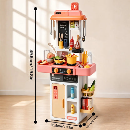 52-Piece Kitchen Toy Set, Educational Toys with Sound and Light Effects, Equipped with Various Realistic Kitchen Tools, Perfect for Parent-Child Interaction, Role-Playing Activities, and Holiday Gifts.
