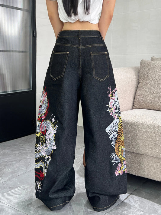 Embroidered Jeans | Retro Apparel | Everyday Wear